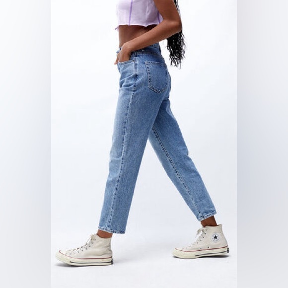 PacSun Eco Medium Blue High Waisted Straight Leg Jeans - Picture 3 of 6